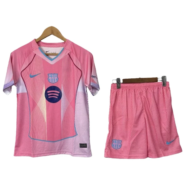 Kit De Football FC Barcelone Enfant 25/26 Rose - Spécial Kit De Football FC Barcelone Enfant 25/26 Rose - Spécial