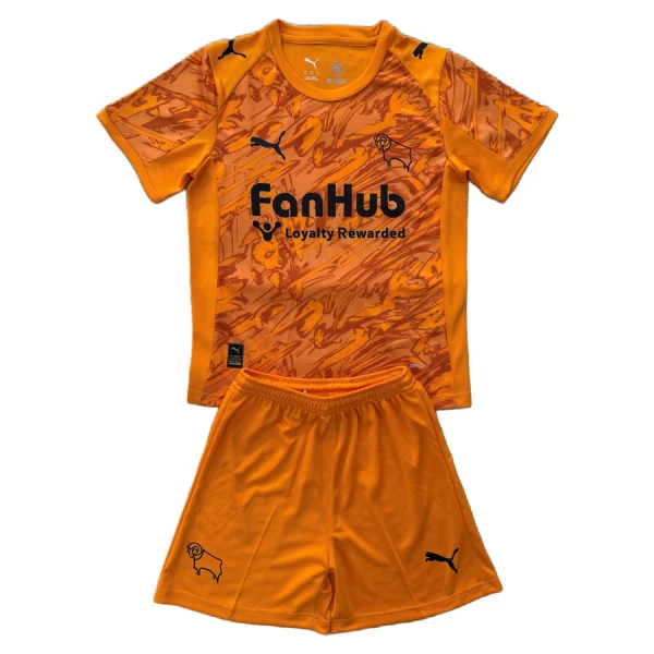 Kit De Football Gardien Derby County Enfant 25/26 Orange Kit De Football Gardien Derby County Enfant 25/26 Orange