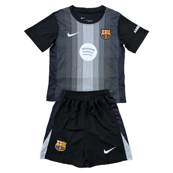 Kit De Football Gardien FC Barcelone Enfant 25/26 Noir Kit De Football Gardien FC Barcelone Enfant 25/26 Noir