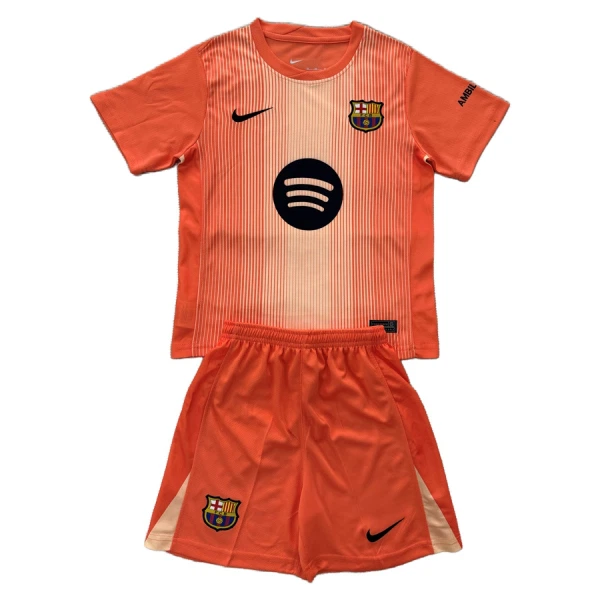 Kit De Football Gardien FC Barcelone Enfant 25/26 Orange Kit De Football Gardien FC Barcelone Enfant 25/26 Orange
