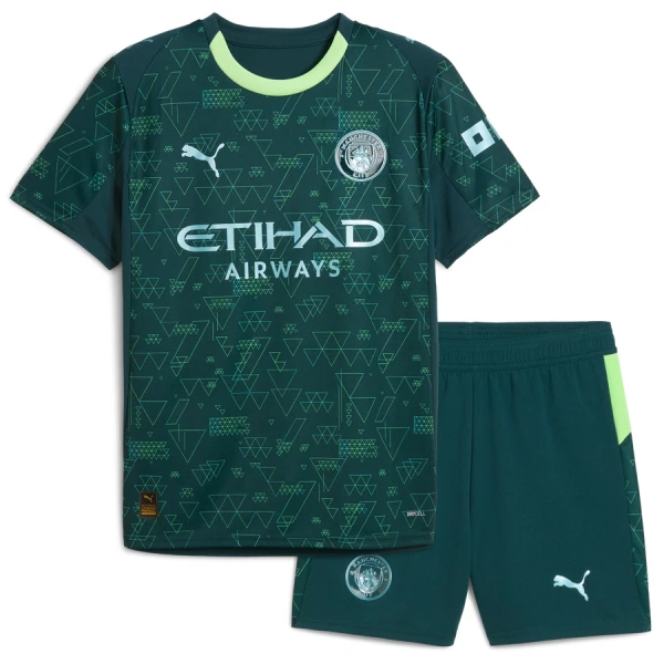 Kit De Football Manchester City Erling Haaland 9 Enfant Fourth EA Sport 25/26