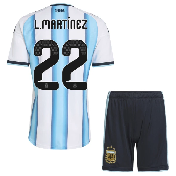 Kit De Football Argentine Lautaro Martínez 22 Enfant Domicile Coupe du Monde 2026