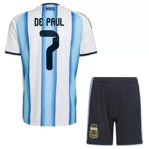 Kit De Football Argentine Rodrigo de Paul 7 Enfant Domicile Coupe du Monde 2026