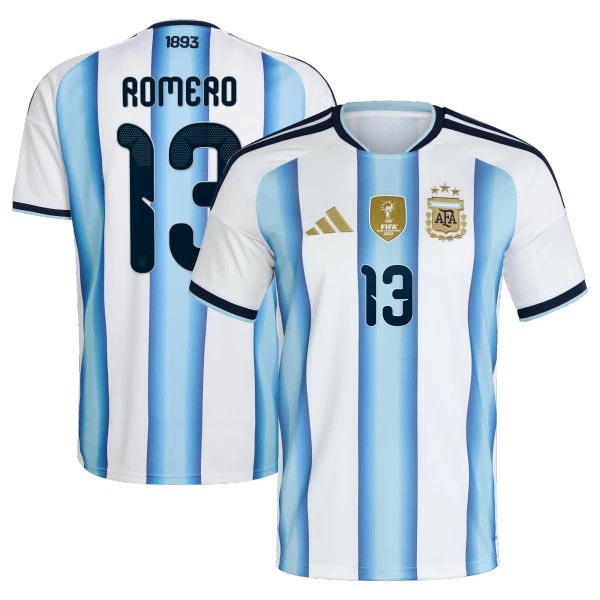 Maillot De Foot Argentine Cristian Romero 13 Domicile Coupe du Monde 2026
