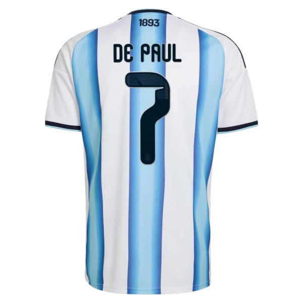 Maillot De Foot Argentine Rodrigo de Paul 7 Domicile Coupe du Monde 2026
