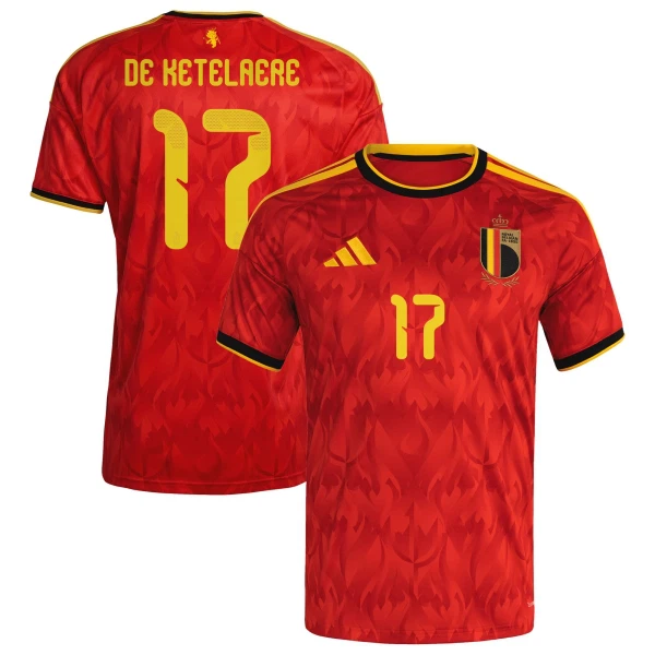 Maillot De Foot Belgique De Ketelaere 17 Domicile Coupe du Monde 2026