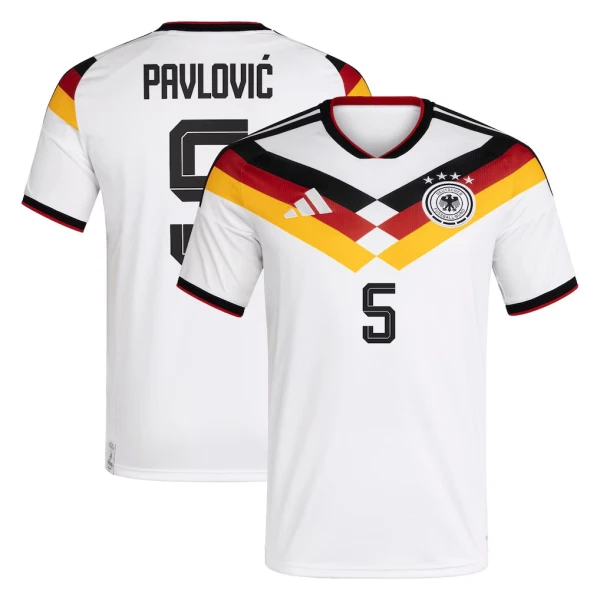 Maillot De Foot Allemagne Pavlovic 5 Domicile Coupe du Monde 2026