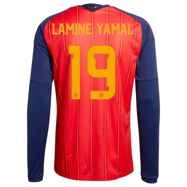 Maillot De Foot Espagne Lamine Yamal 19 Domicile Coupe du Monde 2026 Manches Longues