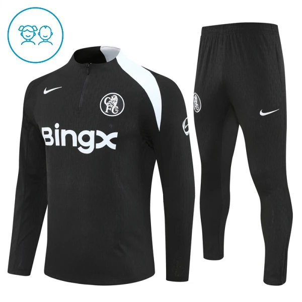 Chelsea Enfant Kit de Sweat-shirt d’entraînement 25/26 Noir Chelsea Enfant Kit de Sweat-shirt d’entraînement 25/26 Noir