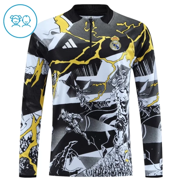 Real Madrid Marvel Enfant Kit de Sweat-shirt d’entraînement 26/27 Noir
