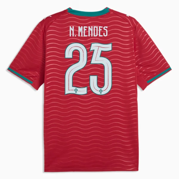 Maillot De Foot Portugal Nuno Mendes 25 Domicile Coupe du Monde 2026