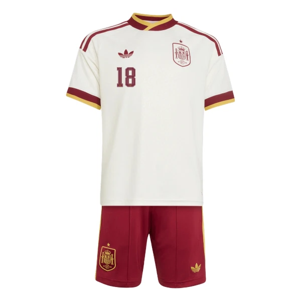 Kit De Football Espagne Zubimendi 18 Enfant Extérieur Coupe du Monde 2026