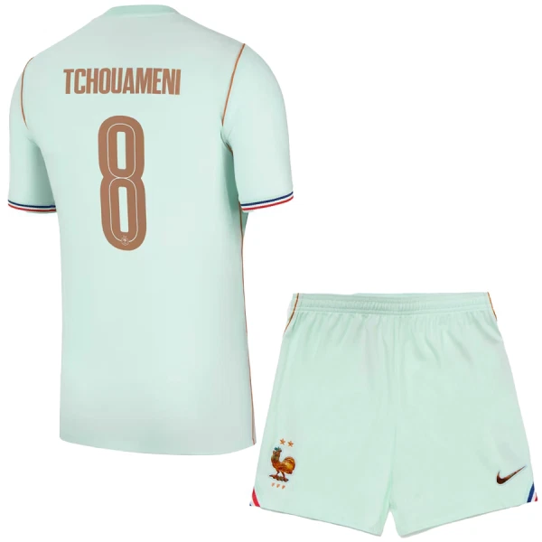 Kit De Football France Aurélien Tchouaméni 8 Enfant Extérieur Coupe du Monde 2026
