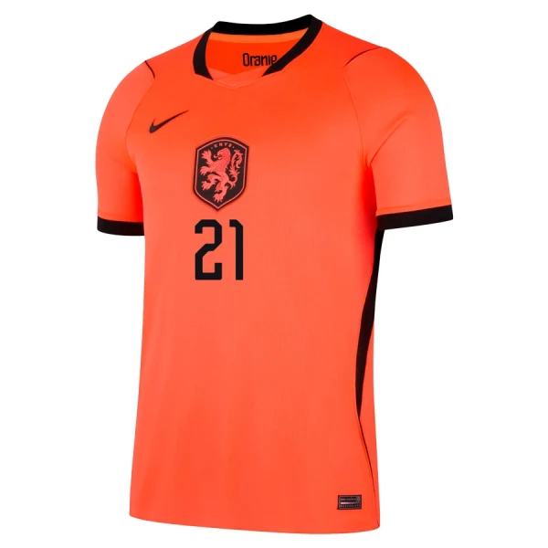 Maillot De Foot Pays-Bas Frenkie de Jong 21 Domicile Coupe du Monde 2026