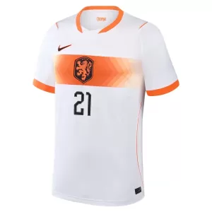 Maillot De Foot Pays-Bas Frenkie de Jong 21 Extérieur Coupe du Monde 2026