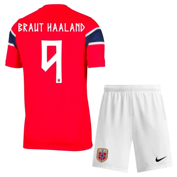 Kit De Football Norvège Erling Haaland 9 Enfant Domicile Coupe du Monde 2026 Kit De Football Norvège Erling Haaland 9 Enfant Domicile Coupe du Monde 2026