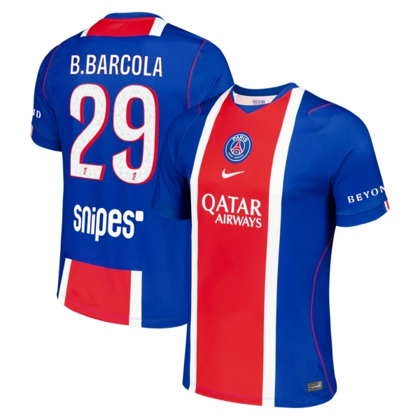 Maillot De Foot Paris Saint-Germain Bradley Barcola 29 Domicile 26/27 Maillot De Foot Paris Saint-Germain Bradley Barcola 29 Domicile 26/27