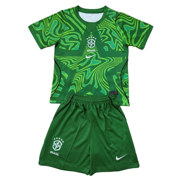 Kit De Football Gardien Brésil Enfant Domicile Coupe du Monde 2026 Vert