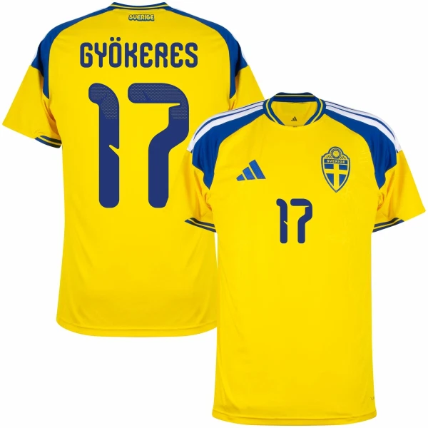 Maillot De Foot Suède Gyokeres 17 Domicile Coupe du Monde 2026 Maillot De Foot Suède Gyokeres 17 Domicile Coupe du Monde 2026