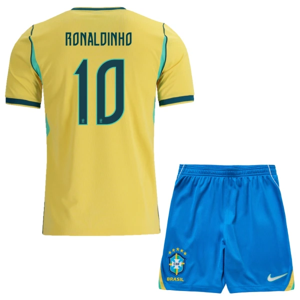 Kit De Football Brésil Ronaldinho 10 Enfant Domicile Coupe du Monde 2026 Kit De Football Brésil Ronaldinho 10 Enfant Domicile Coupe du Monde 2026