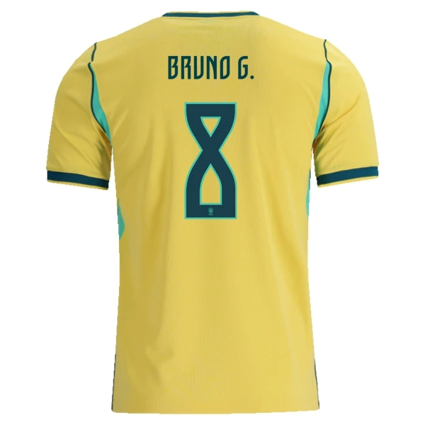 Maillot De Foot Brésil Bruno Guimaraes 8 Domicile Coupe du Monde 2026