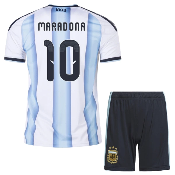 Kit De Football Argentine Maradona 10 Enfant Domicile Coupe du Monde 2026