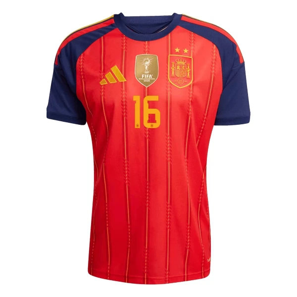 Kit De Football Espagne 2 Stars Rodrigo Hernández 16 Enfant Domicile Coupe du Monde 2026