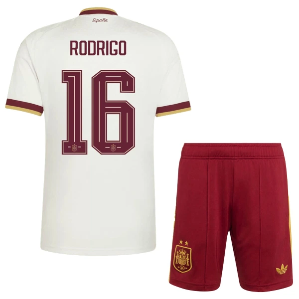 Kit De Football Espagne 2 Stars Rodrigo Hernández 16 Enfant Extérieur Coupe du Monde 2026 Kit De Football Espagne 2 Stars Rodrigo Hernández 16 Enfant Extérieur Coupe du Monde 2026