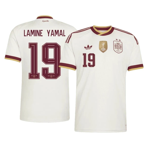 Maillot De Foot Espagne 2 Stars Lamine Yamal 19 Extérieur Coupe du Monde 2026 Maillot De Foot Espagne 2 Stars Lamine Yamal 19 Extérieur Coupe du Monde 2026