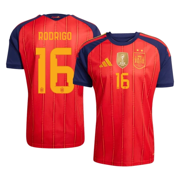 Maillot De Foot Espagne 2 Stars Rodrigo Hernández 16 Domicile Coupe du Monde 2026 Maillot De Foot Espagne 2 Stars Rodrigo Hernández 16 Domicile Coupe du Monde 2026