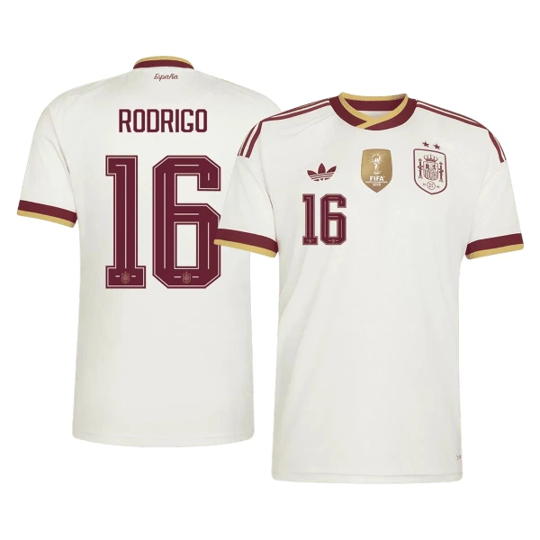Maillot De Foot Espagne 2 Stars Rodrigo Hernández 16 Extérieur Coupe du Monde 2026 Maillot De Foot Espagne 2 Stars Rodrigo Hernández 16 Extérieur Coupe du Monde 2026