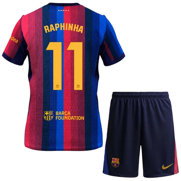 Kit De Football FC Barcelone Raphinha 11 Enfant Domicile 26/27 Kit De Football FC Barcelone Raphinha 11 Enfant Domicile 26/27