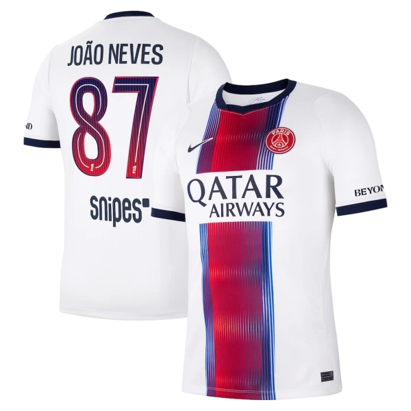 Maillot De Foot Paris Saint-Germain Joao Neves 87 Extérieur 26/27 Maillot De Foot Paris Saint-Germain Joao Neves 87 Extérieur 26/27