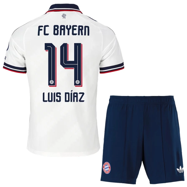 Kit De Football FC Bayern Munich Luis Díaz 14 Enfant Extérieur 26/27 Kit De Football FC Bayern Munich Luis Díaz 14 Enfant Extérieur 26/27