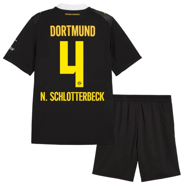 Kit De Football Borussia Dortmund Nico Schlotterbeck 4 Enfant Extérieur 26/27 Kit De Football Borussia Dortmund Nico Schlotterbeck 4 Enfant Extérieur 26/27