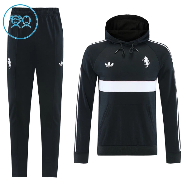 Juventus Enfant Kit sweat-shirt d'entraînement à capuche 26/27 Noir