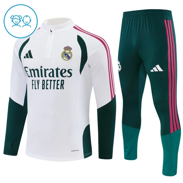 Real Madrid Enfant Kit de Sweat-shirt d’entraînement 26/27 Blanc Real Madrid Enfant Kit de Sweat-shirt d’entraînement 26/27 Blanc
