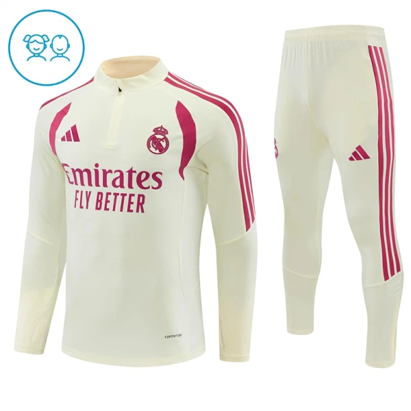 Real Madrid Enfant Kit de Sweat-shirt d’entraînement 26/27 Blanc Real Madrid Enfant Kit de Sweat-shirt d’entraînement 26/27 Blanc