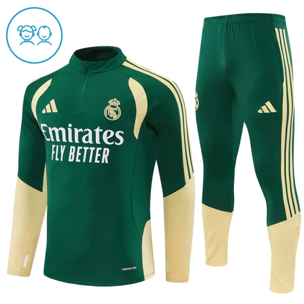Real Madrid Enfant Kit de Sweat-shirt d’entraînement 26/27 Vert Real Madrid Enfant Kit de Sweat-shirt d’entraînement 26/27 Vert