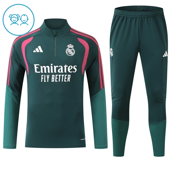 Real Madrid Enfant Kit de Sweat-shirt d’entraînement 26/27 Vert Real Madrid Enfant Kit de Sweat-shirt d’entraînement 26/27 Vert